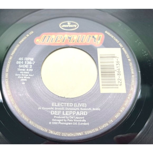 Def Leppard Elected / Have You Ever Needed Someone So Bad 45 Rock Record VG+ - Picture 4 of 4